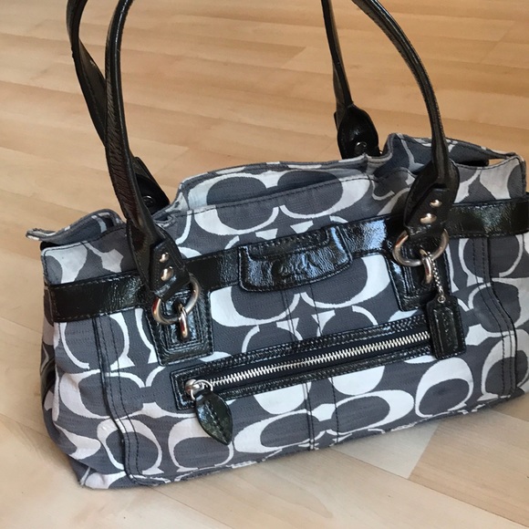 Coach Handbags - White/gray large Coach bag